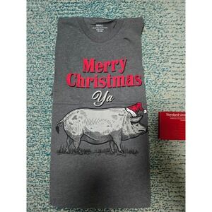 Merry Christmas Ya Filthy Animal Pig Graphic T-Shirt Mens Small‎ Holiday
(G)